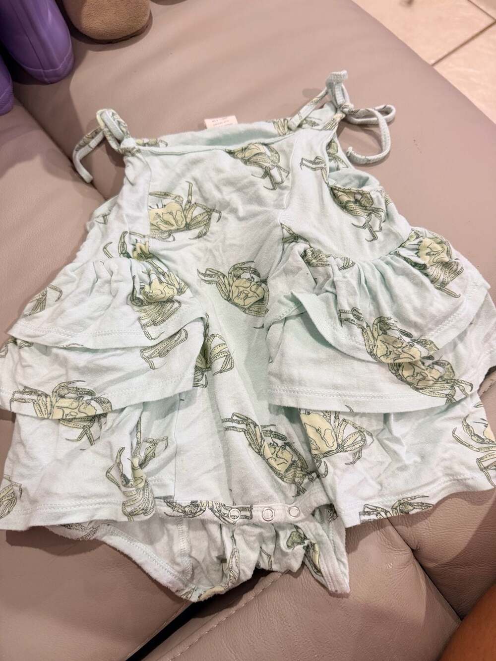 Kate Quinn Crab Ruffle Romper Size 18-24 Months bubble romper bamboo